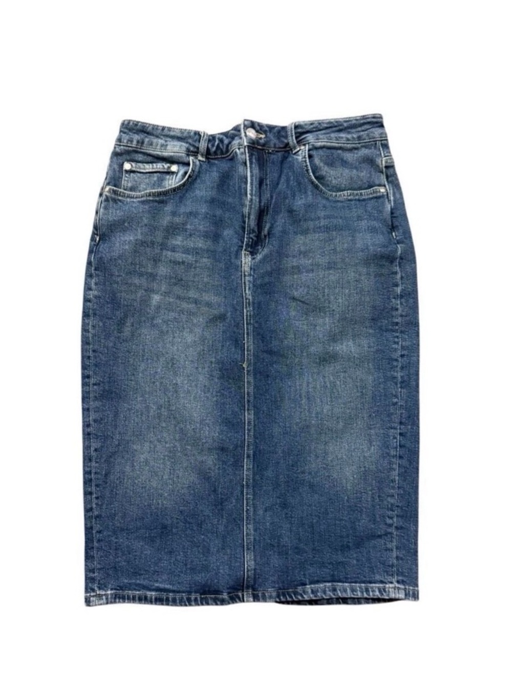 Anthropologie Pilcro Denim Midi Skirt in Washed Blue